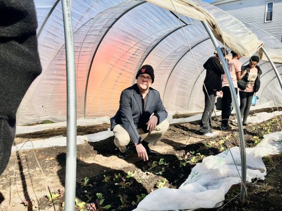 Jim at an urban farm