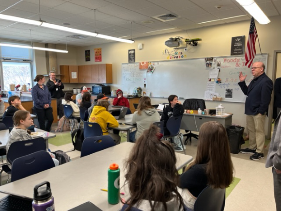 Jim in a classroom