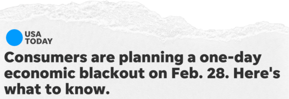 News headline about the planned consumer boycott on Feb. 28th