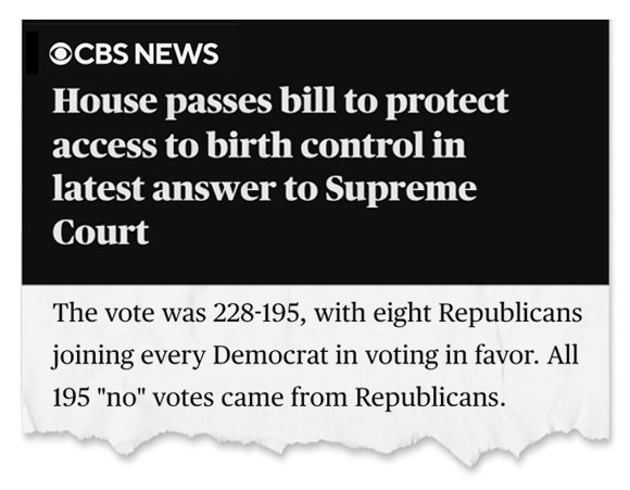 The vote was 228-195, with eight Republicans joining every Democrat in voting in favor. All 195