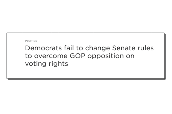 Democrats fail to pass voting rights